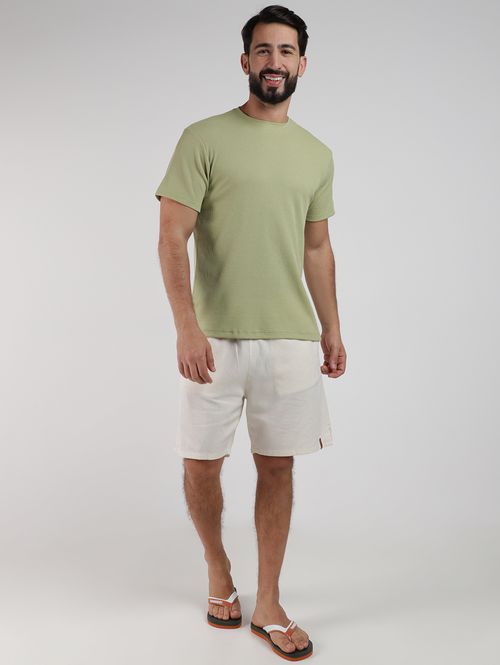 Camiseta Texturizada Manga Curta Eletrón Masculina VERDE CLARO