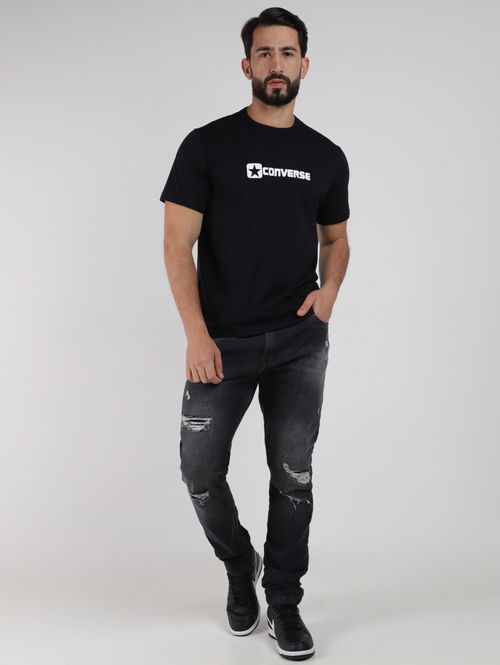 Camiseta Standard Fit Converse Masculina PRETO
