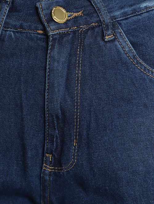 Calça Jeans Mom Pisom Feminina AZUL