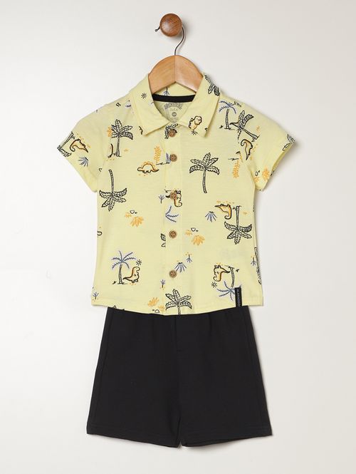 Conjunto Curto Infantil Para Bebê - AMARELO