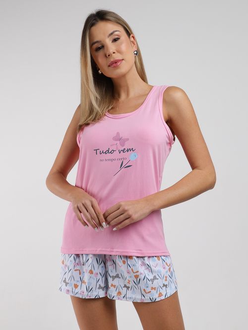 Pijama Curto Suede Feminino ROSA