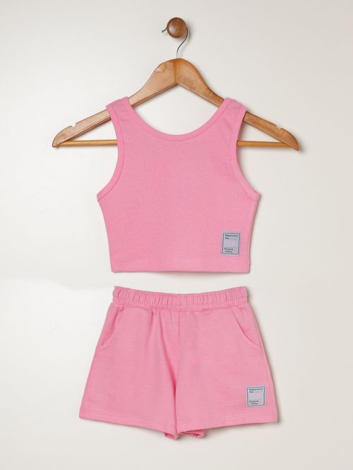 Conjunto Curto Juvenil Para Menina  - ROSA