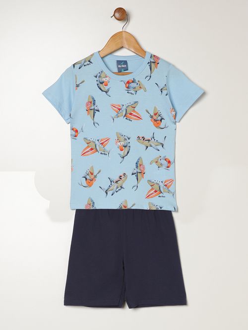 Conjunto Curto Infantil Para Menino - AZUL