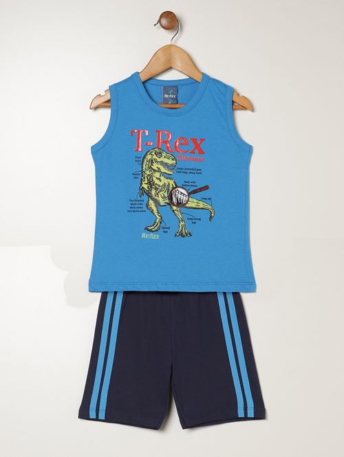 Conjunto Curto Infantil Para Menino - AZUL