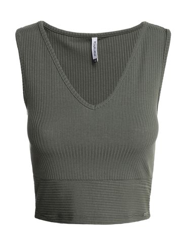 Blusa Regata Canelada Cropped Feminina VERDE