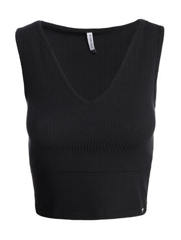 Blusa Regata Canelada Cropped Feminina PRETO