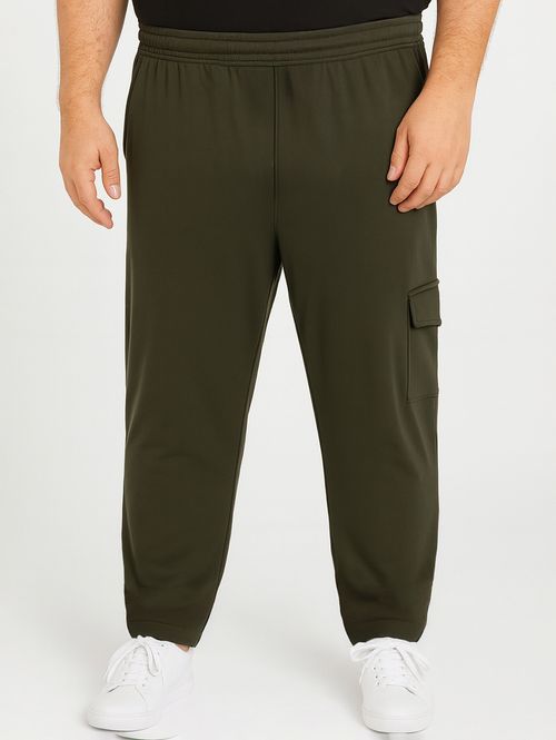 Calça Moletom Reta Cargo Plus Size Masculina VERDE