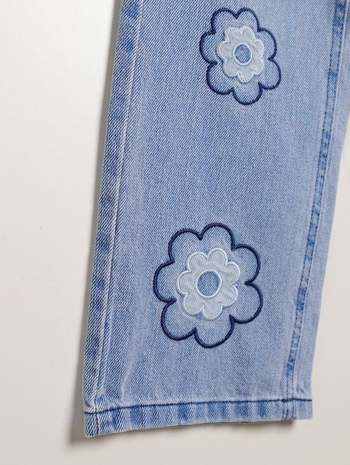 Calça Jeans Wide Leg Infantil Para Menina - AZUL