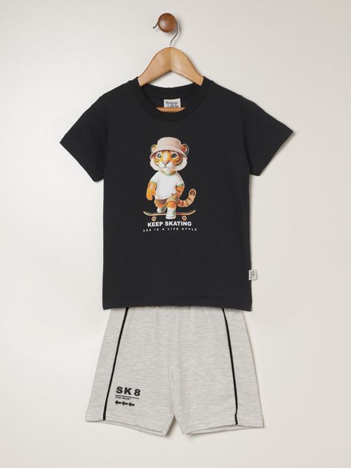 Conjunto Curto Infantil Para Menino - PRETO
