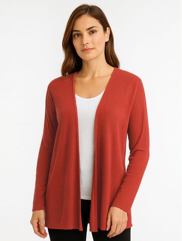 Cardigan Canelado Feminino TELHA