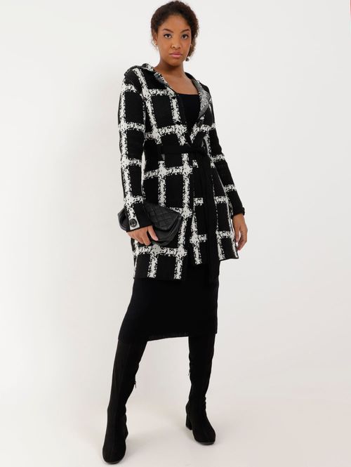 Casaco Alongado de Tricot Feminino Preto