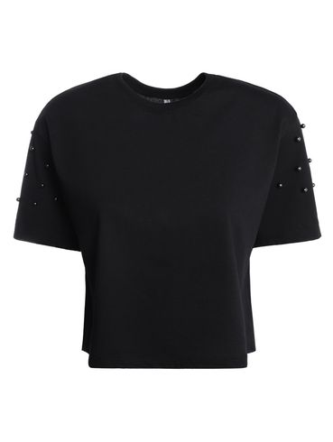 Blusa Meia Malha Manga Perolada Feminina PRETO