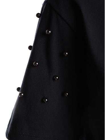 Blusa Meia Malha Manga Perolada Feminina PRETO