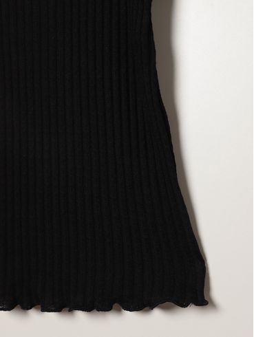 Blusa Canelada Mangas Curtas Plus Size Feminina PRETO