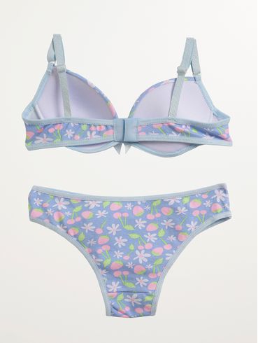 Conjunto Lingerie Infantil Para Menina - AZUL CLARO