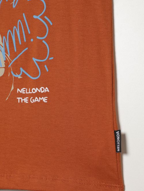 Camiseta Manga Curta Juvenil Para Menino - MARROM