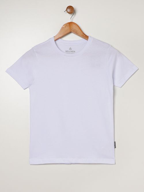 Camiseta Básica Juvenil Para Menino - BRANCO