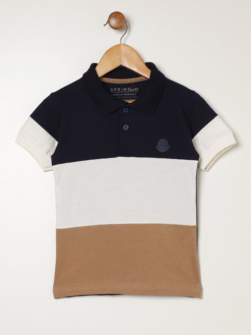 Polo Malha Manga Curta Infantil Para Menino- MARINHO