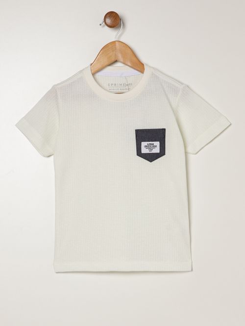 Camiseta Manga Curta Infantil Para Menino - OFF WHITE