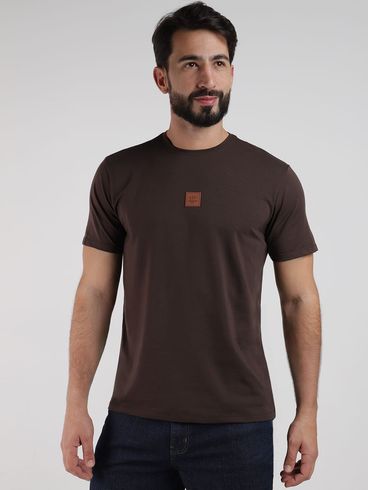 Camiseta Algodão Peruano Eletrón Masculina MARROM