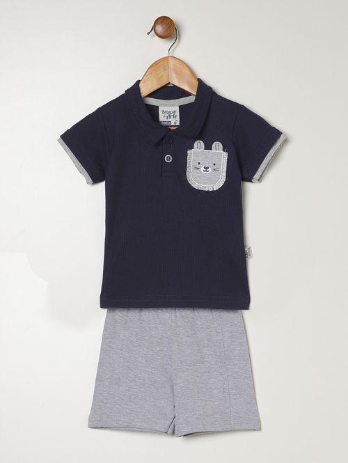 Conjunto Curto Infantil Para Bebê - MARINHO