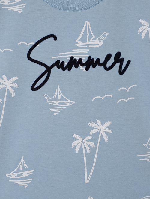 Camiseta Manga Curta Infantil Para Menino - AZUL