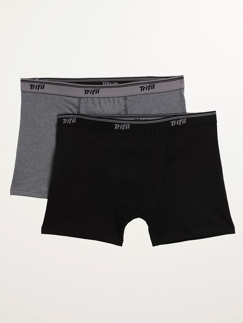 Kit com 02 Cuecas Algodão Trifil Masculina MESCLA/PRETO