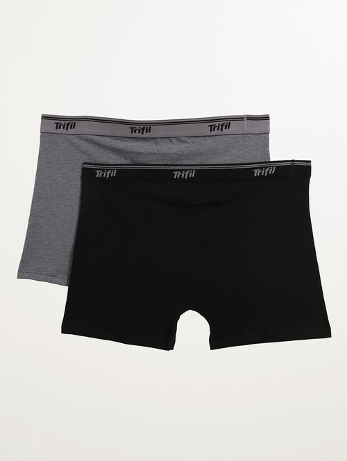 Kit com 02 Cuecas Algodão Trifil Masculina MESCLA/PRETO