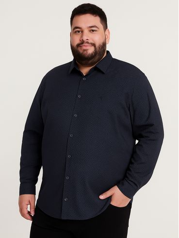 Camisa Nobre Gravataria Plus Size Masculina MARINHO