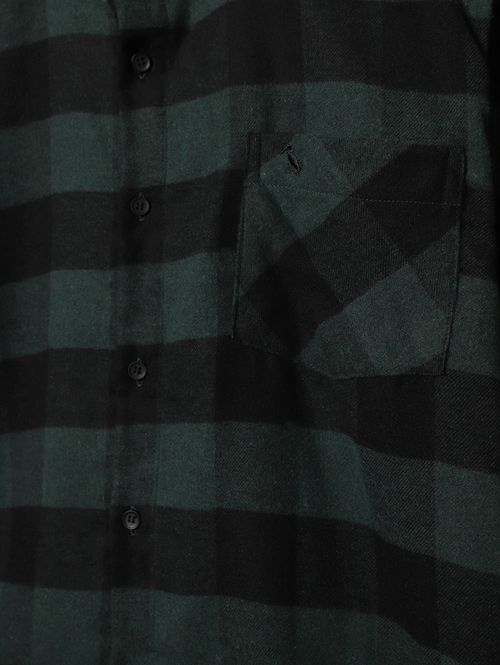 Camisa Manga Longa Xadrez Plus Size Masculina VERDE