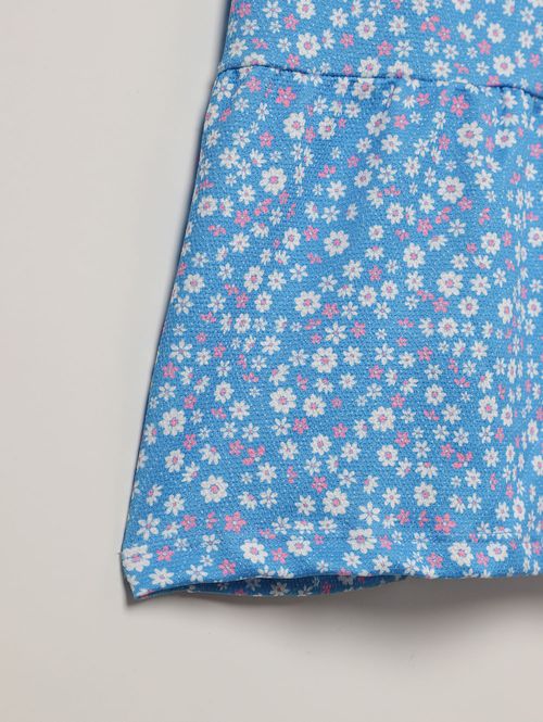 Vestido Malha Crepe Juvenil Para Menina - AZUL