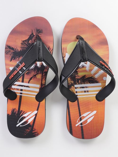 Chinelo Tropical Mormaii Masculino PRETO/LARANJA