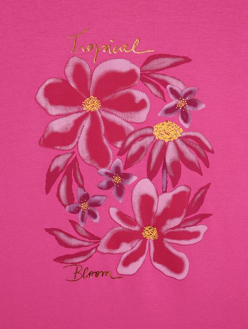 Blusa Manga Curta Habana Plus Size Feminina PINK