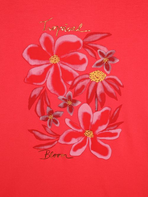 Blusa Manga Curta Habana Plus Size Feminina VERMELHO