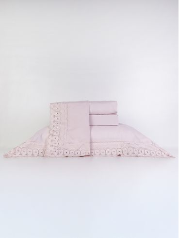 Jogode Lençol King Duplo Bordare ROSA