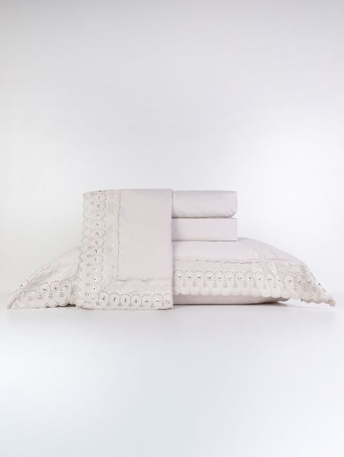 Jogode Lençol King Duplo Bordare BEGE