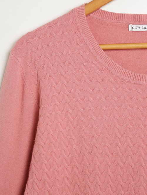 Blusa Manga Longa Tricot Plus Size Feminina ROSE