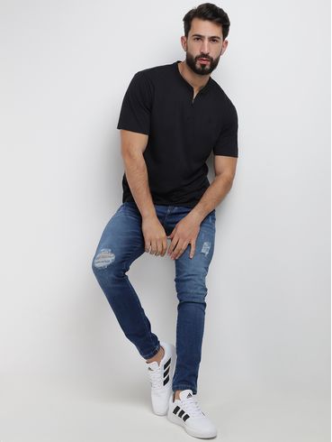Calça Jeans Skinny Masculina AZUL