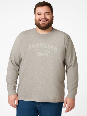 Camiseta Manga Longa Gangster Plus Size Masculina MESCLA