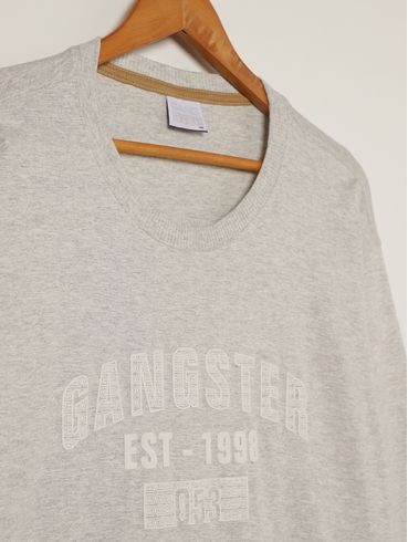 Camiseta Manga Longa Gangster Plus Size Masculina MESCLA