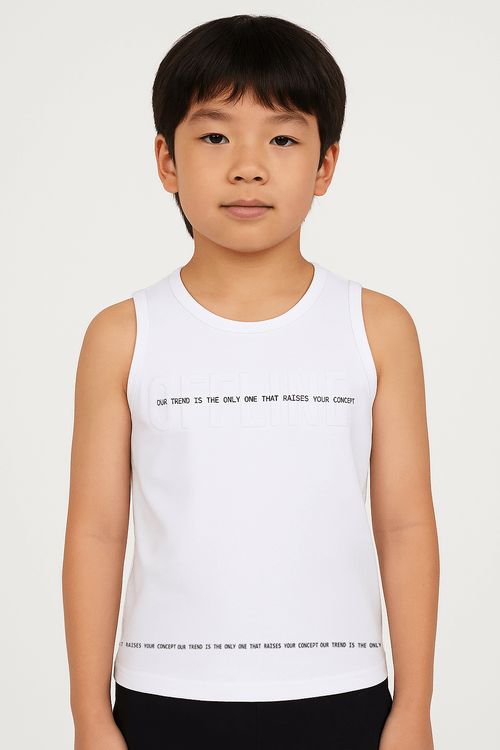 Camiseta Esportiva Juvenil Para Menino - BRANCO