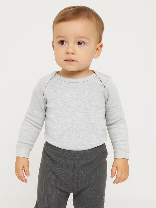 Camiseta Manga Longa Infantil Para Bebê- MESCLA