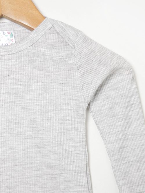 Camiseta Manga Longa Infantil Para Bebê- MESCLA