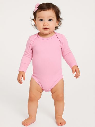 Body Infantil Para Bebê - Rosa