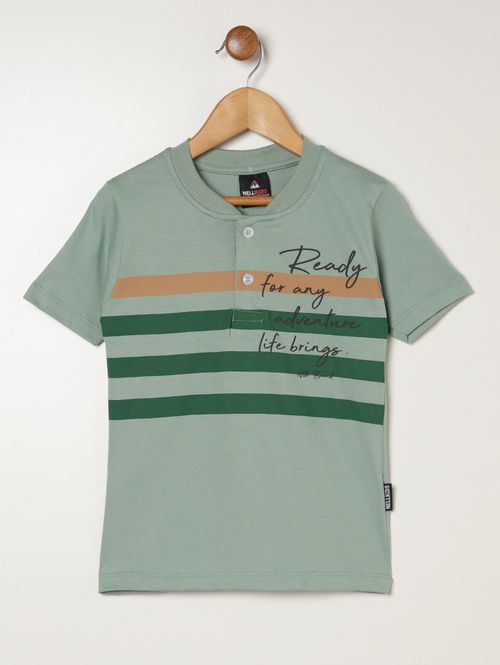 Camiseta Manga Curta Infantil Para Menino - VERDE