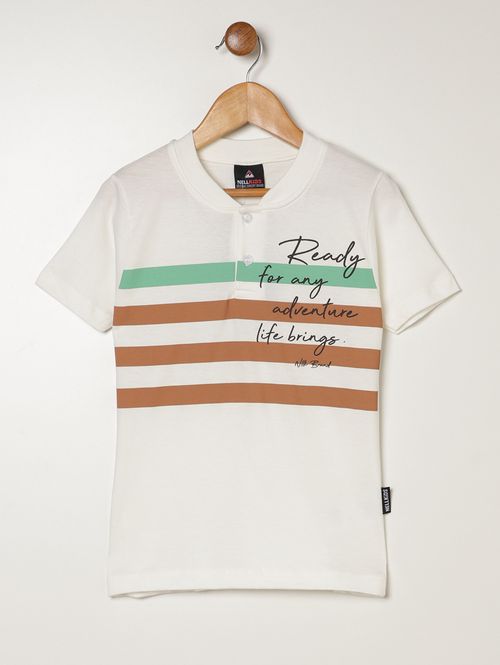 Camiseta Manga Curta Infantil Para Menino - OFF WHITE