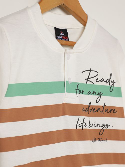 Camiseta Manga Curta Infantil Para Menino - OFF WHITE