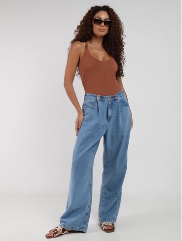 Calça Jeans Loose Fit Autentique Feminina AZUL