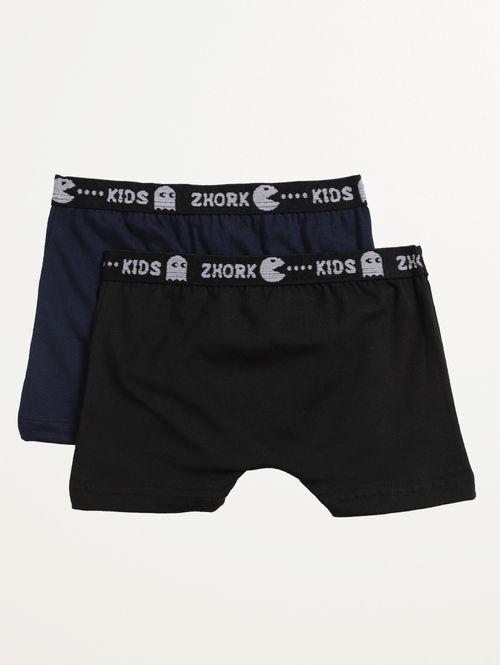Kit Cuecas Boxer Infantil Para Menino - PRETO/MARINHO