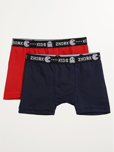 Kit Cuecas Boxer Infantil Para Menino - MARINHO/VERMELHO